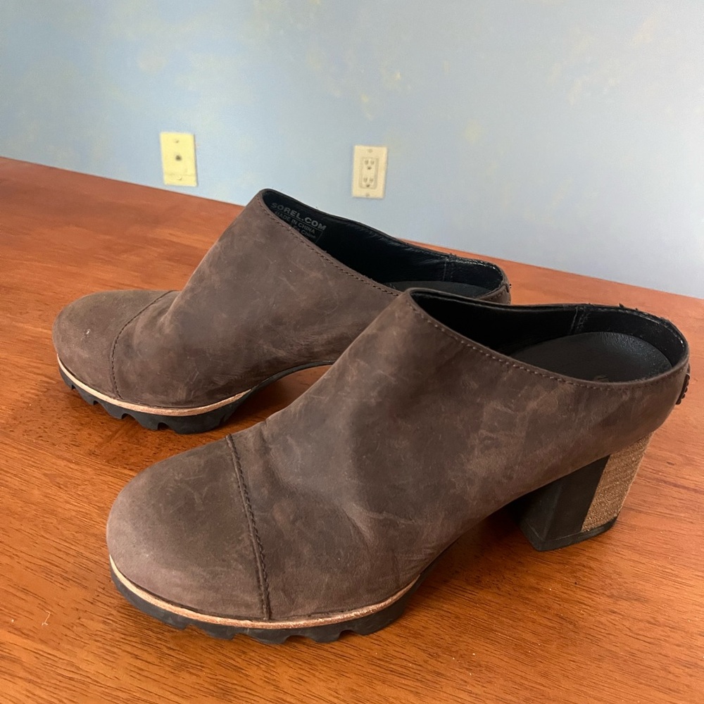 Sorel Dark Brown Women's Heeled Mules